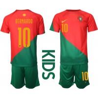 Billiga Portugal Bernardo Silva #10 Barnkläder Hemma fotbollskläder till baby VM 2022 Kortärmad (+ Korta byxor)